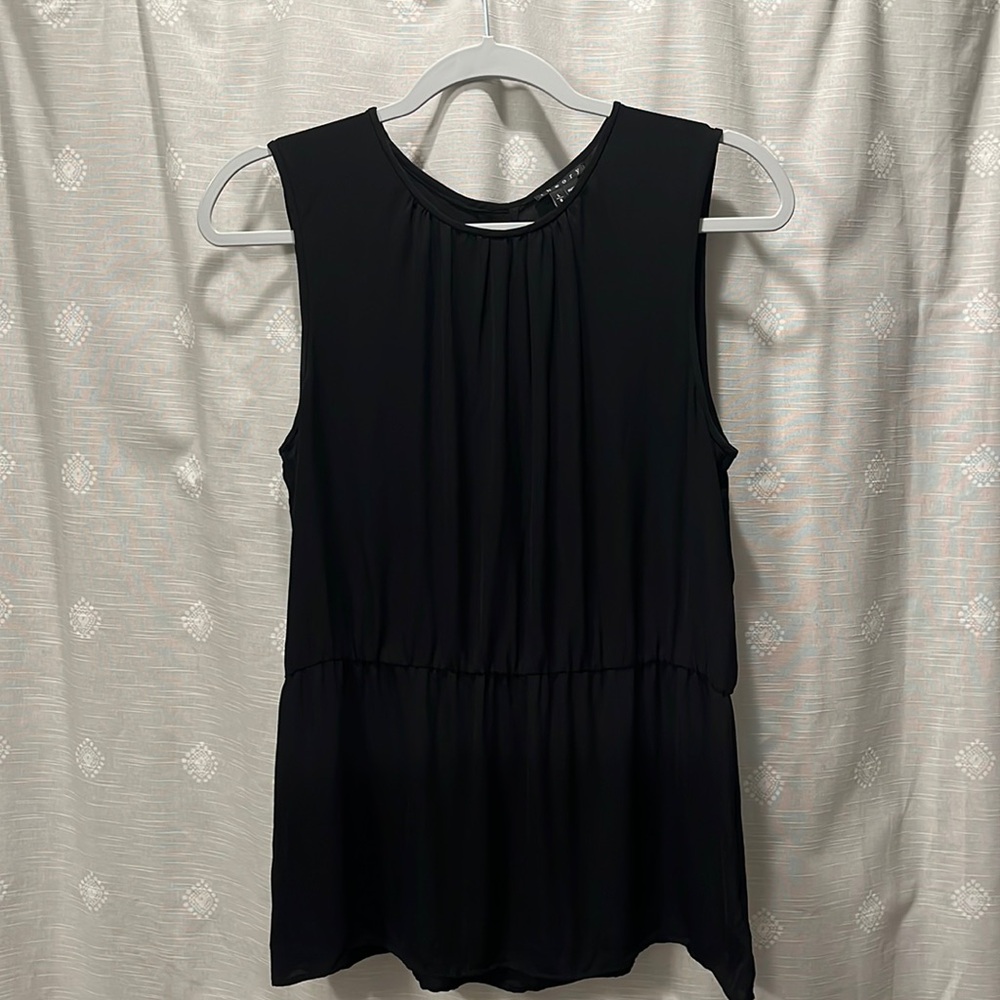 Theory silk peplum waist top sz L